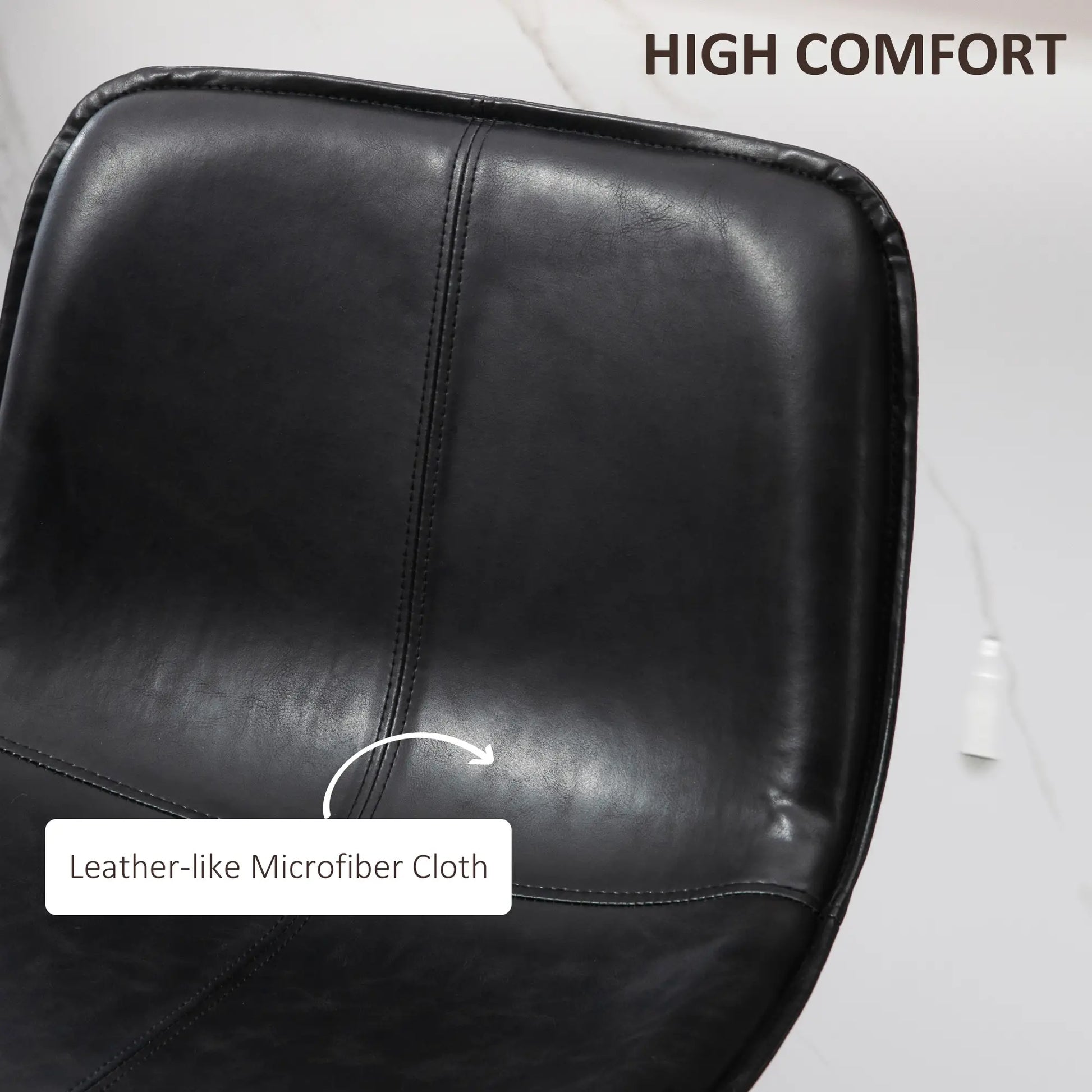 Bar Stools Set of 2, Upholstered Counter Height Bar Chairs, Kitchen Stools with Steel Legs Bar Stools at Gallery Canada