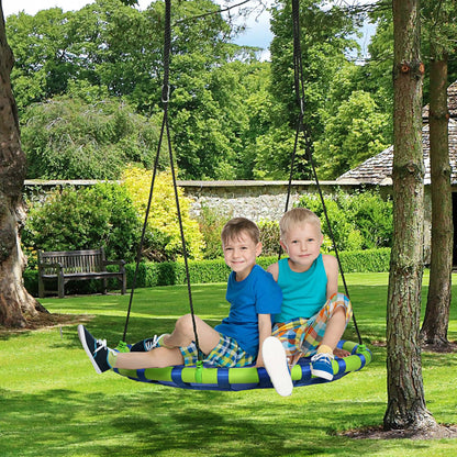 40 Inch Saucer Tree Swing, Adjustable Ropes, Steel Frame, 330lbs Capacity, Blue Gym Sets & Swings at Gallery Canada