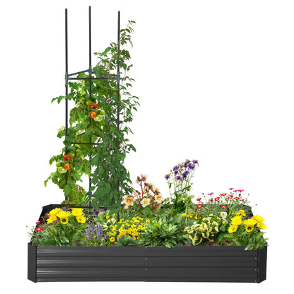 6' x 3' x 1' Raised Garden Bed, 2 Trellis Tomato Cages, Steel Frame, Black Raised Garden Beds at Gallery Canada