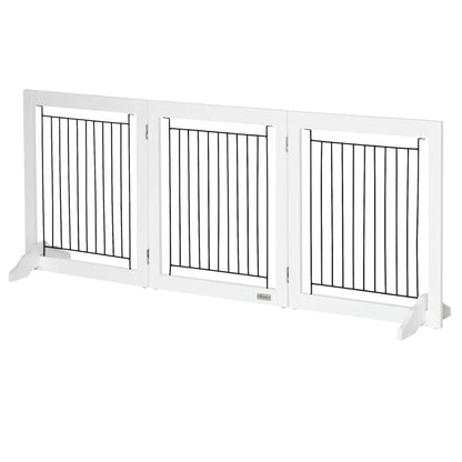 Freestanding Pet Gate, 24" High, 3 Panels, White Houses, Kennels & Pens at Gallery Canada