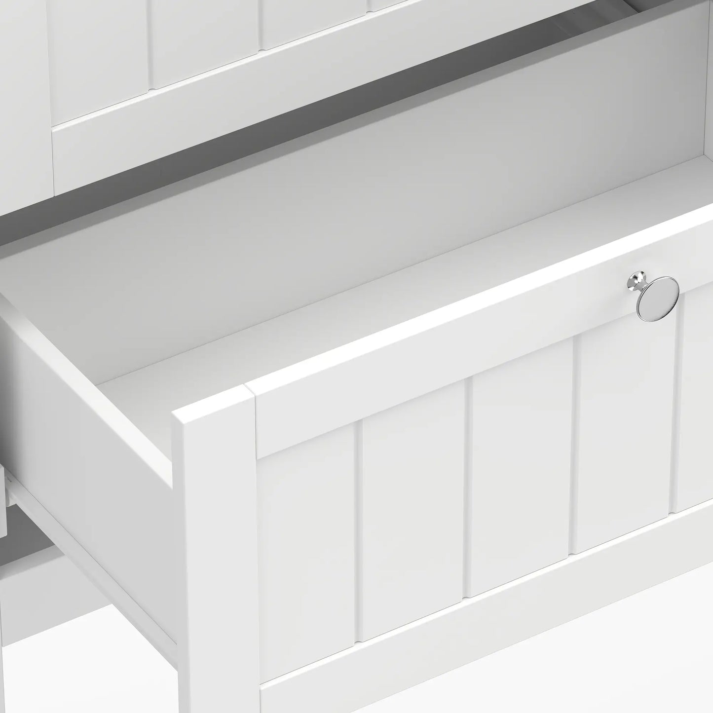 Narrow Bathroom Cabinet, 2 Drawers, Adjustable Shelf, White