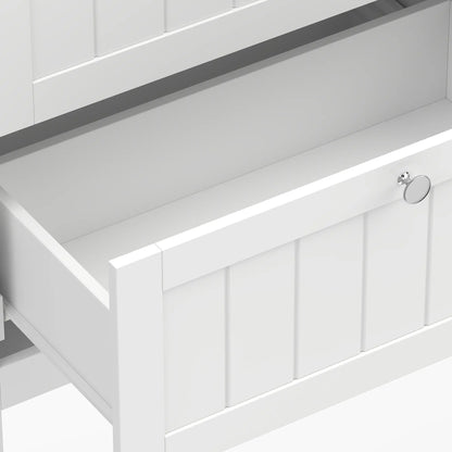 Narrow Bathroom Cabinet, 2 Drawers, Adjustable Shelf, White
