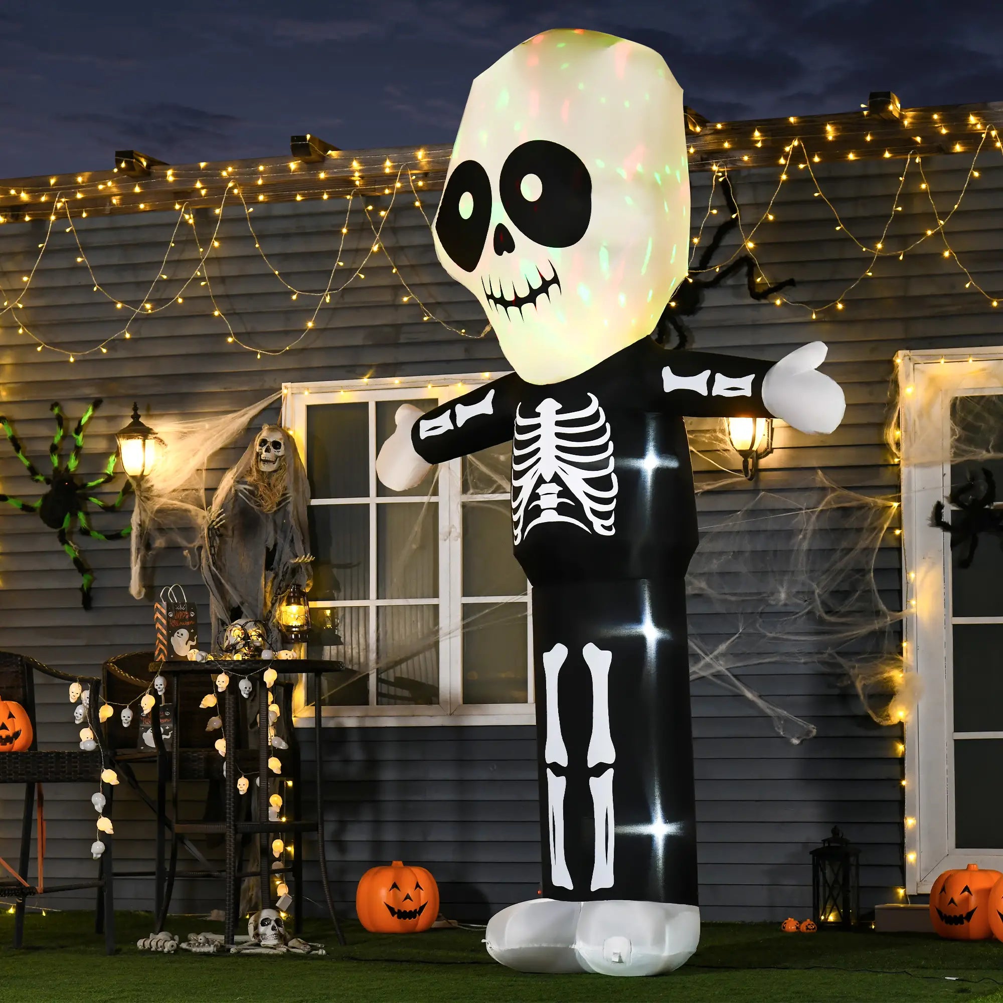 10ft Halloween Inflatable Skeleton Ghost, LED Lighted, Indoor Outdoor Decor Halloween Decorations at Gallery Canada