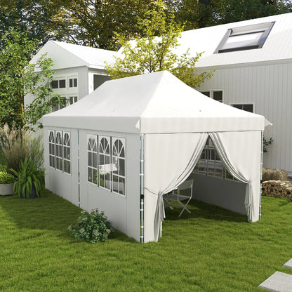 20x10 Pop Up Canopy, 6 Removable Sidewalls, Carry Bag, White Pop Up Canopies at Gallery Canada