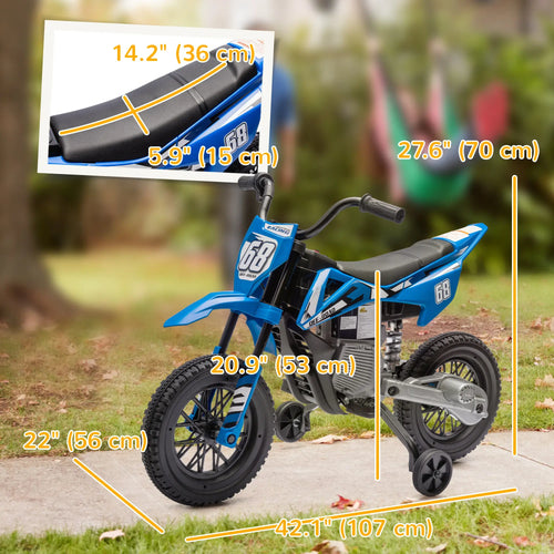 12V Kids Dirt Bike, Electric Motorcycle, Blue
