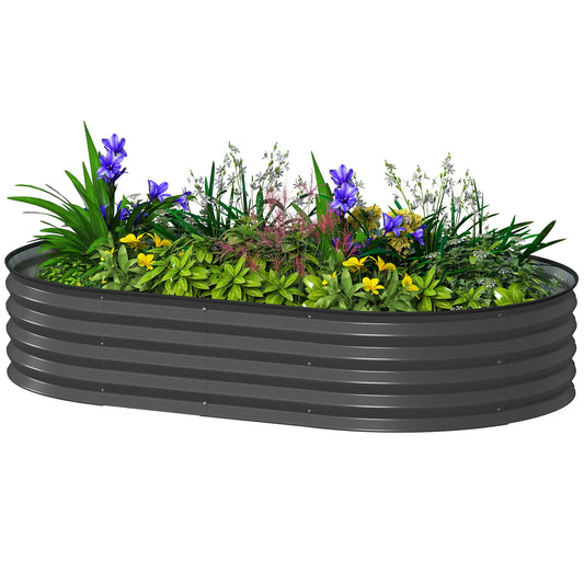 5' x 3' x 1' Bac à plantes extérieur, Lit de jardin surélevé galvanisé, Gris foncé