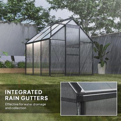 6' x 6' x 6.5' Polycarbonate Greenhouse, Walk-in, Adjustable Roof Vent, Grey Walk In Greenhouses at Gallery Canada