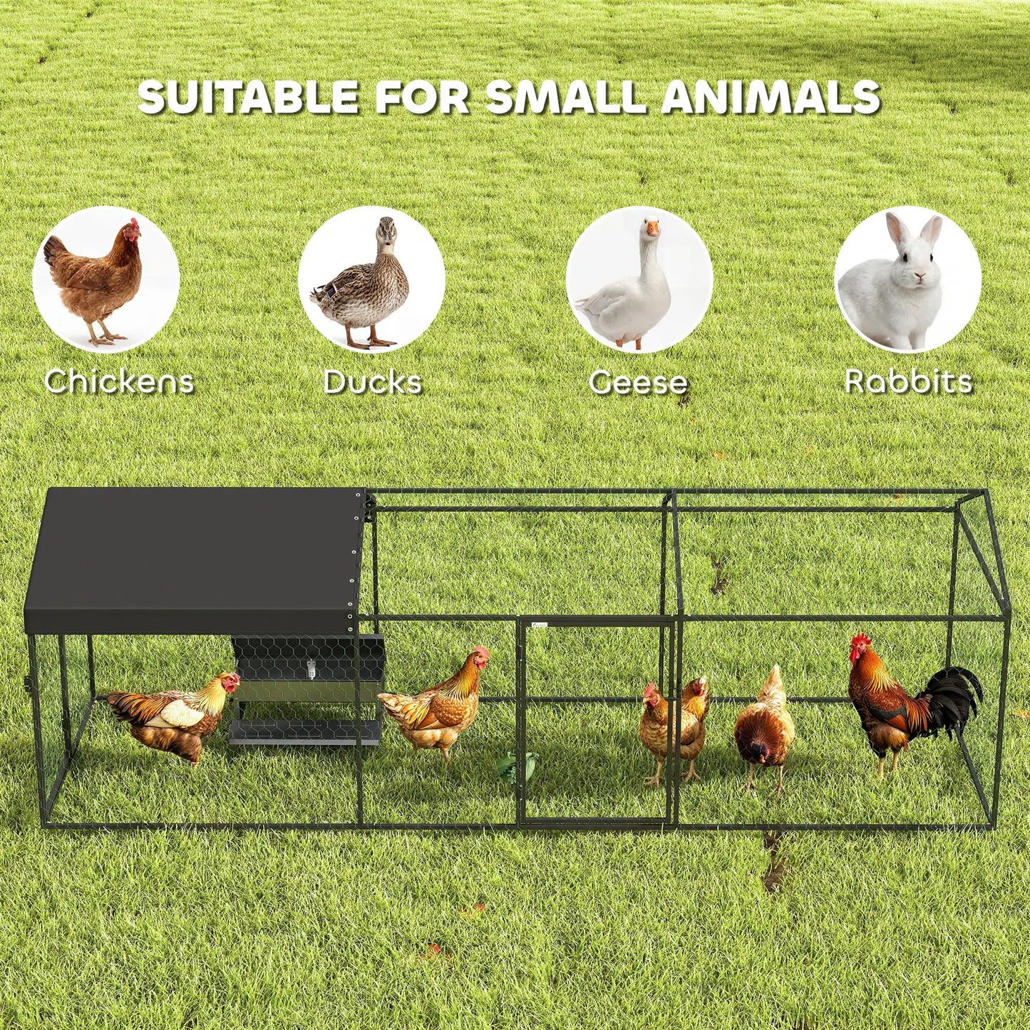 Large Metal Chicken Coop, Waterproof Cover, 3-5 Poultry, Outdoor Cage Chicken Coops at Gallery Canada