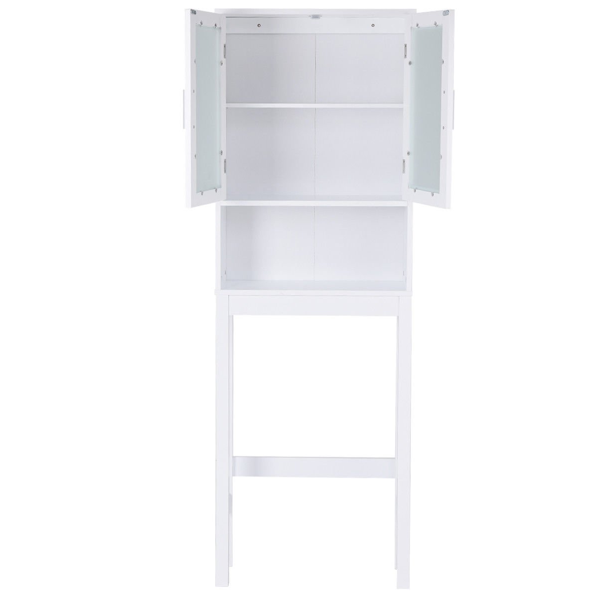 Wooden over the toilet Storage Cabinet with Tower Rack, White - Gallery Canada