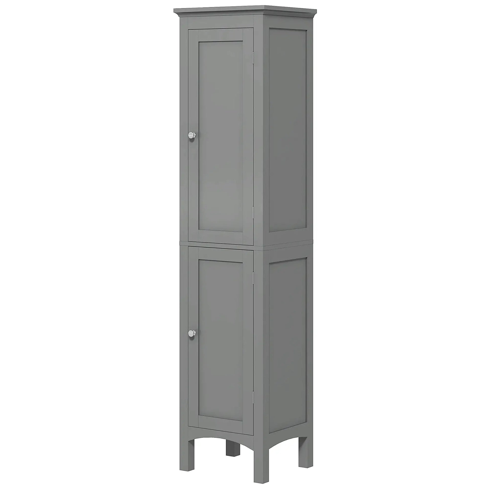 Tall Bathroom Cabinet, Freestanding Storage, Adjustable Shelves, 15" x 13" x 63", Grey Bathroom Cabinets Grey at Gallery Canada