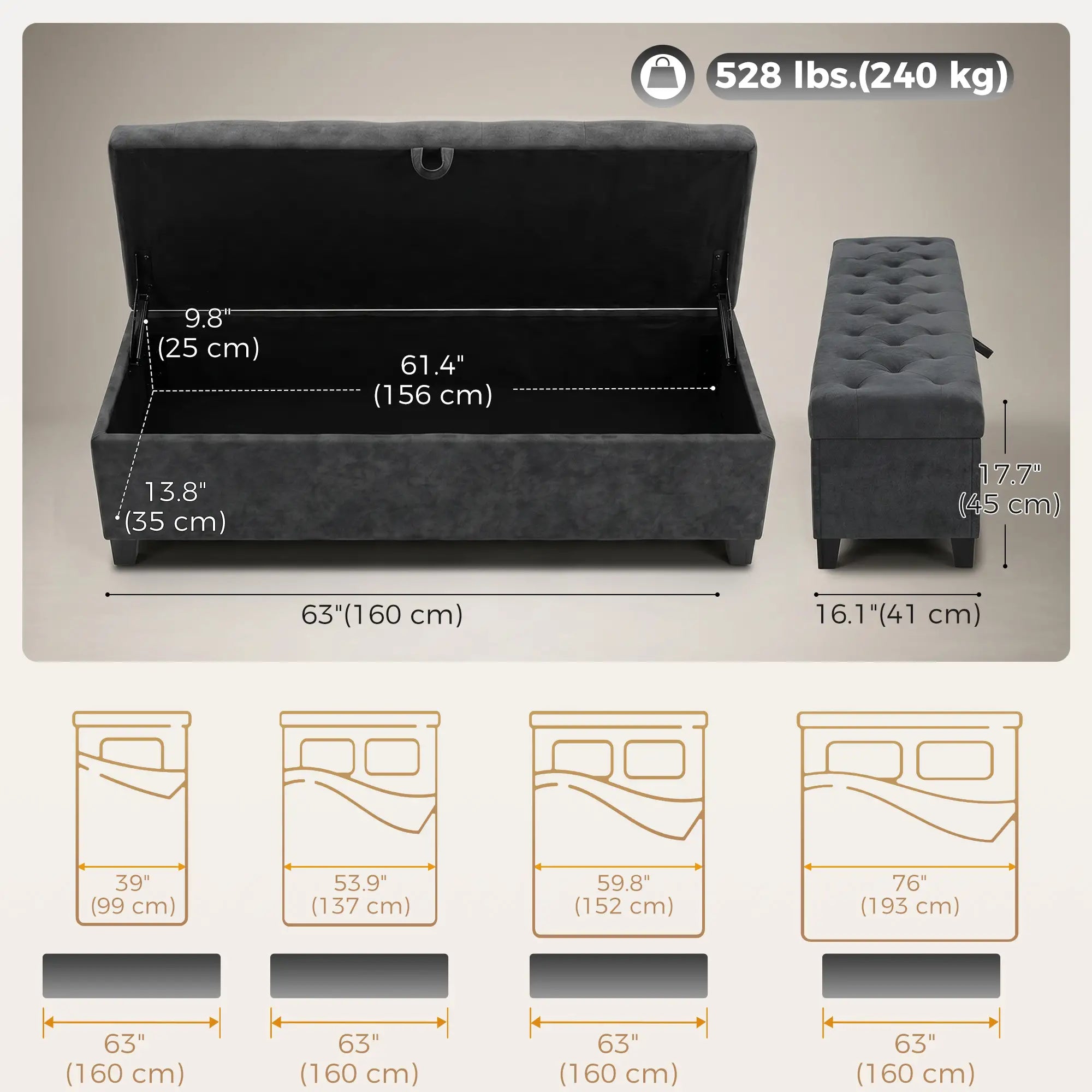 Storage Ottoman Bench, 63