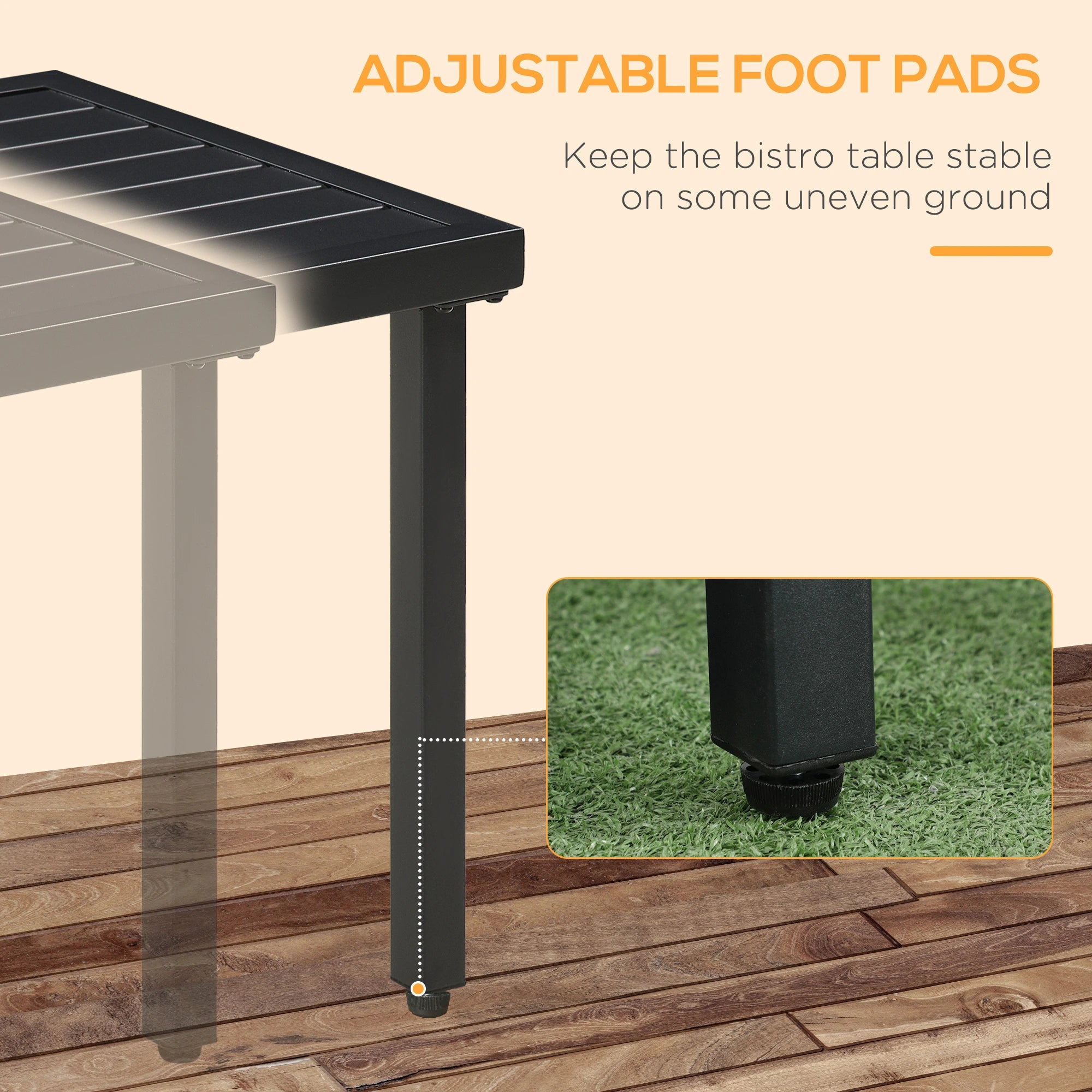 Outdoor Side Table, Patio End Table with Umbrella Hole, Steel Frame, Black Patio Side Tables at Gallery Canada