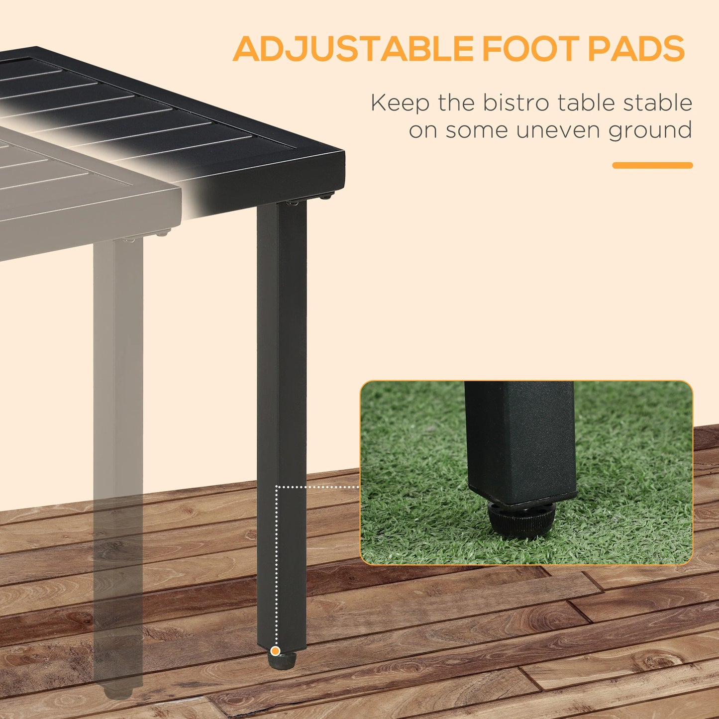 Outdoor Side Table, Patio End Table with Umbrella Hole, Steel Frame, Black Patio Side Tables at Gallery Canada