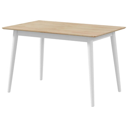 47" x 30" Dining Table, Farmhouse Dining Room Table with Pine Wood Frame and Angled Legs, Natural Bar Tables & Dining Tables Natural Wood, White at Gallery Canada