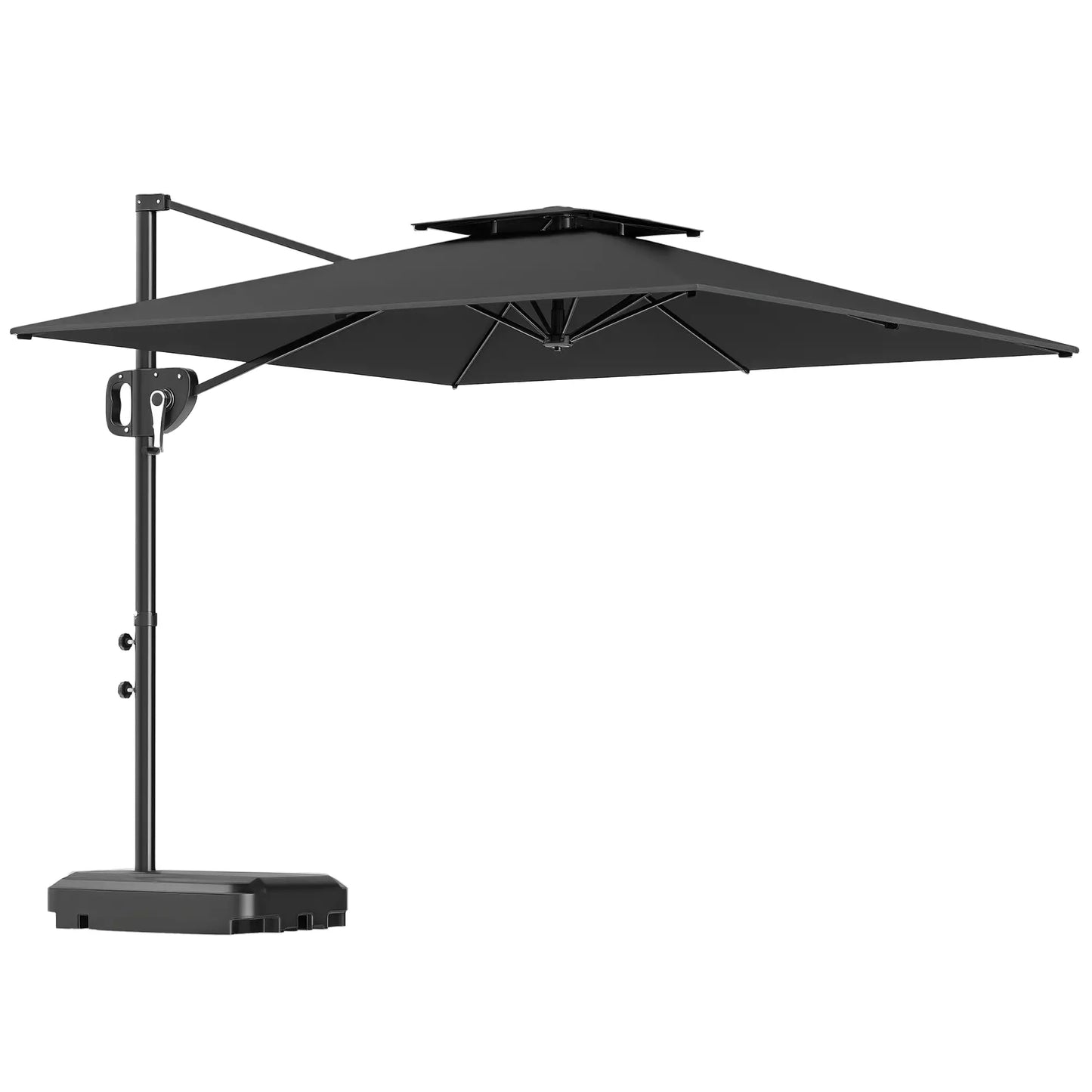 Square Cantilever Patio Umbrella, Double Top Offset, 8' x 9', Dark Grey Offset Cantilever Umbrellas at Gallery Canada