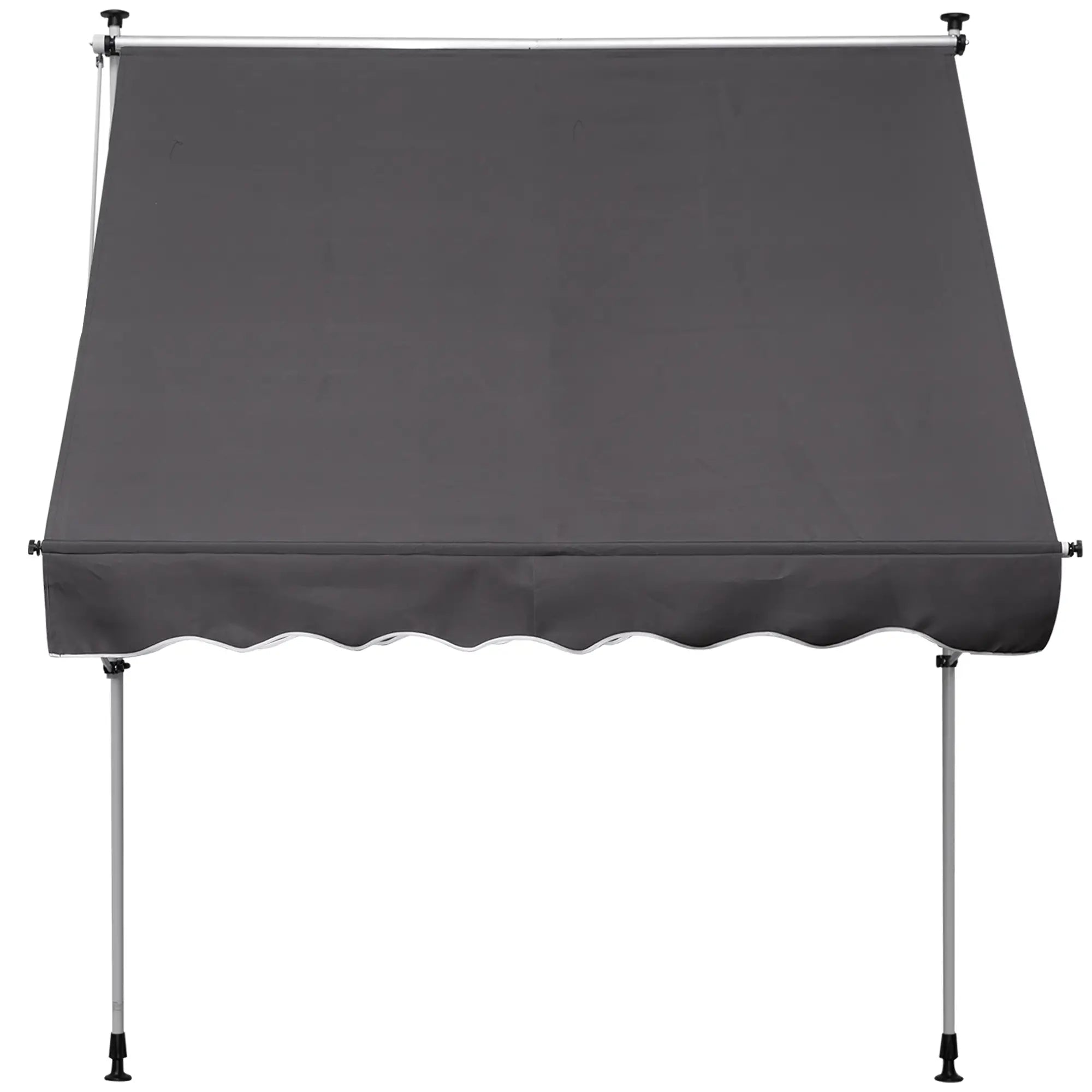 6.6'x5' Retractable Patio Awning, Sun Shade, Water Resistant, Grey Door Awnings at Gallery Canada
