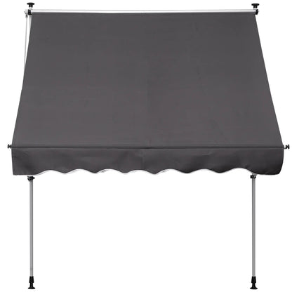 6.6'x5' Retractable Patio Awning, Sun Shade, Water Resistant, Grey Door Awnings at Gallery Canada