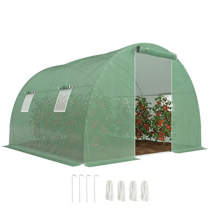 Walk-In Tunnel Greenhouse, 10' x 10' x 7', 4 Windows, Zipper Door, Green Walk In Greenhouses at Gallery Canada