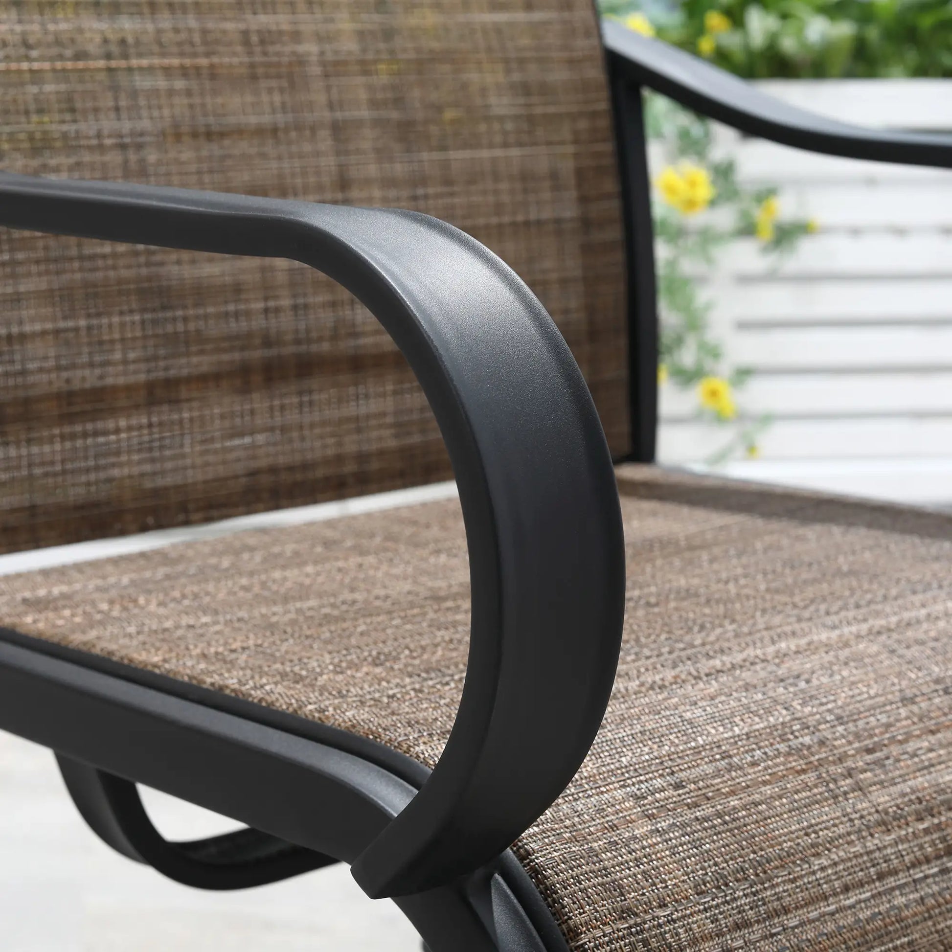 5-Piece Outdoor Patio Dining Set, 4 Swivel Rocker Chairs, 37" x 37" Table, Black Bistro Sets at Gallery Canada