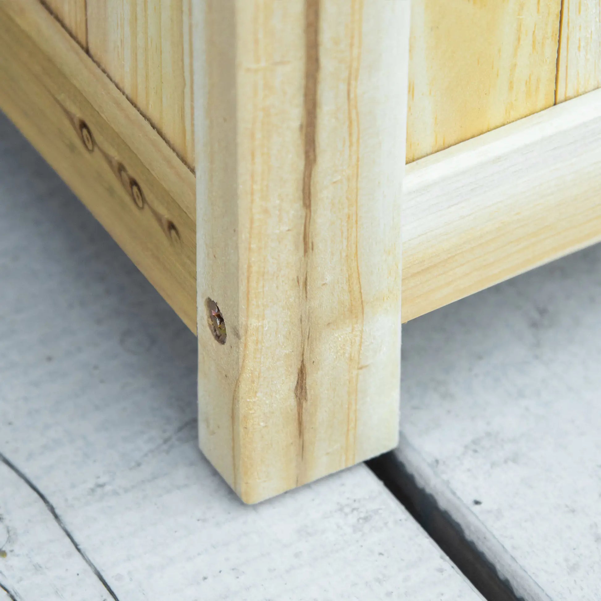 Foldable Elevated Planter Box, Wooden Raised Garden Bed, 48x24x30in, Natural Wooden Planter Boxes at Gallery Canada