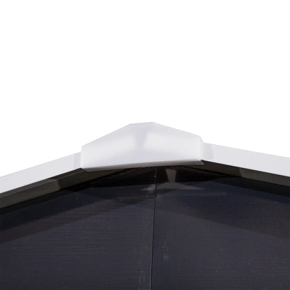 11' x 9' Metal Storage Shed, Garden Tool House, Double Sliding Doors, 4 Air Vents, Dark Grey Sheds at Gallery Canada