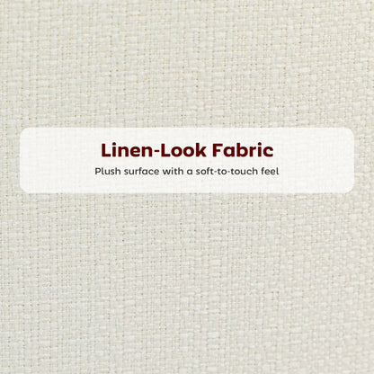 Set of 2 Counter Height Barstools, Upholstered Linen, Cream White Bar Stools at Gallery Canada