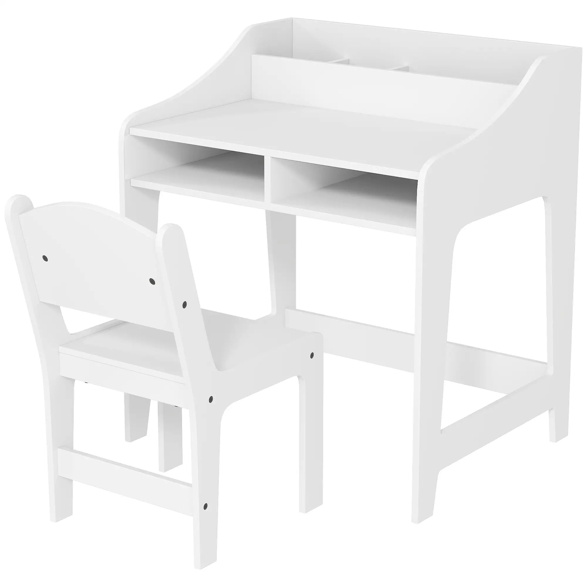 Kids Desk and Chair Set with Storage, 3-8 Years, White Kids Desk Sets White at Gallery Canada