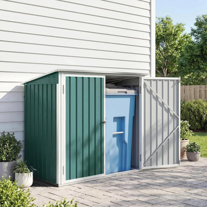 Outdoor Steel Wheelie Trash Can Storage Shed, Double Door Lid Rubbish Cover Sheds at Gallery Canada