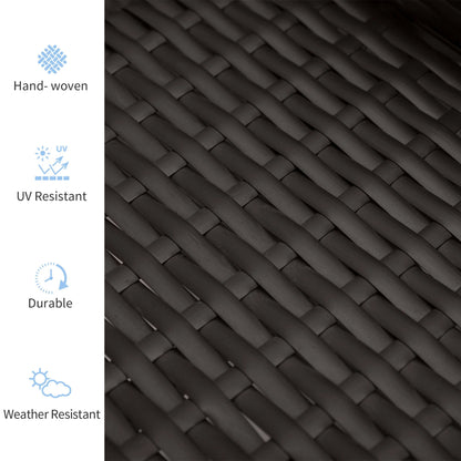 Outdoor Rattan Recliner Chair, Adjustable Back, Retractable Footrest, Blue Chaise Loungers at Gallery Canada