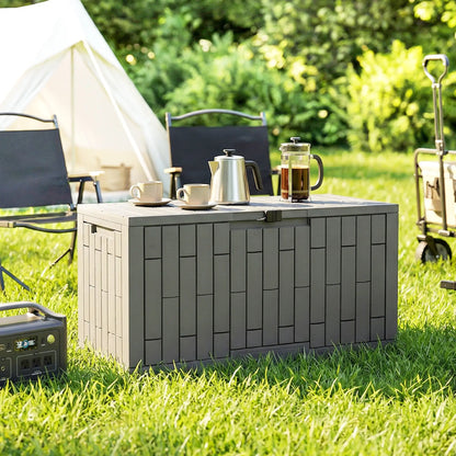 80 Gallon Resin Deck Box, Lockable Outdoor Storage, Splash And UV Resistant Patio Storage Boxes at Gallery Canada