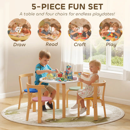 Wooden Kids Table and Chairs Set, for 3-8 Years, Multi-Coloured Kids Table Sets at Gallery Canada