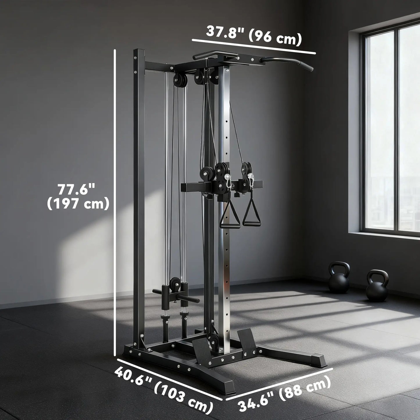 Cable Station Dual Pulley System, Pull Up Bar, 14 Adjustable Positions Power Towers at Gallery Canada