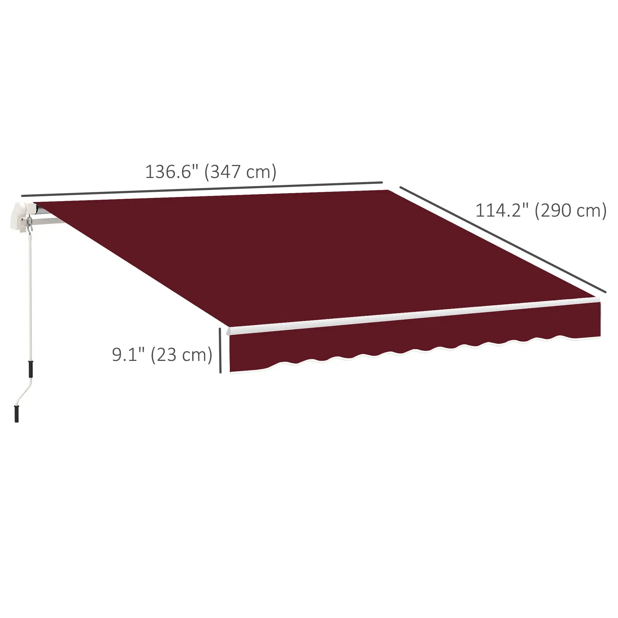11' x 10' Retractable Awning Fabric, UV Protection, Wine Red Awning Fabric Replacement at Gallery Canada