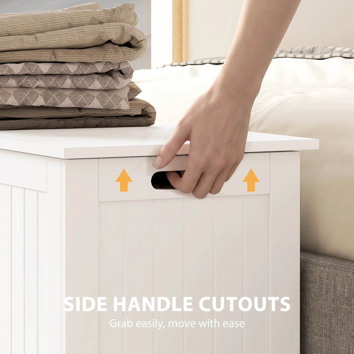 Large Storage Box Storage Trunk Cabinet Container with Lid and 2 Safety Hinges, White Storage Cabinets at Gallery Canada