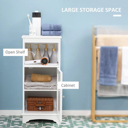 Modern Bathroom Floor Cabinet, Open Shelf, Freestanding Storage, White Bathroom Cabinets at Gallery Canada