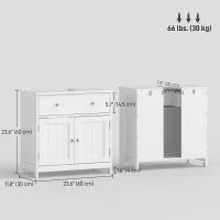 Meuble de salle de bain moderne avec vasque, rangement sous évier, blanc