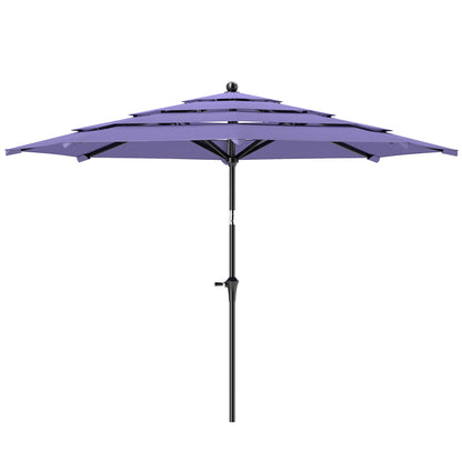 10.7FT Patio Umbrella, 8 Ribs, Crank, Push Button Tilt, Purple Sun Umbrellas Purple at Gallery Canada