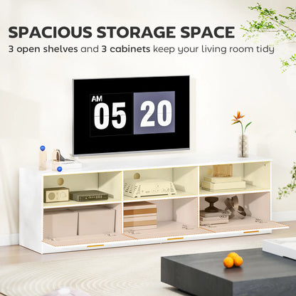 TV Stand with Storage, Entertainment Center, 85 Inch, White TV Stands at Gallery Canada
