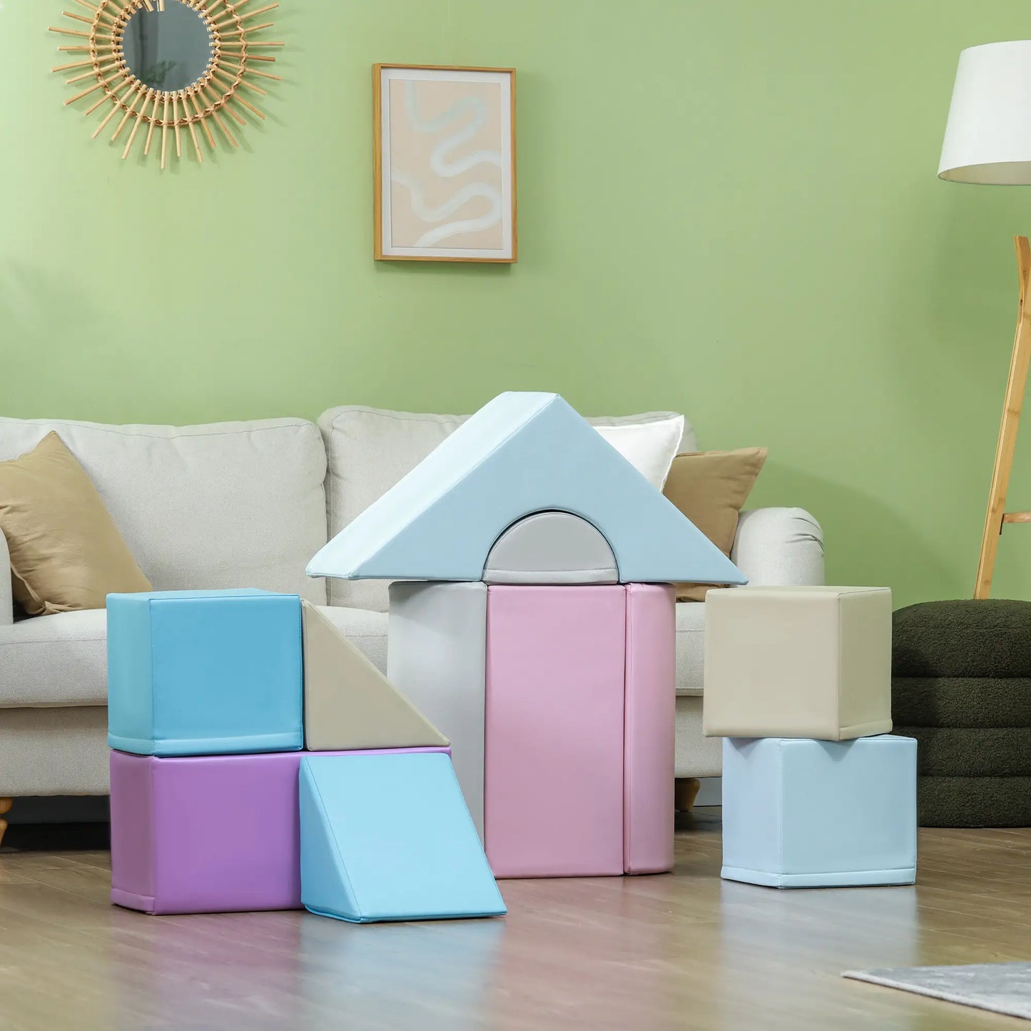 11 Piece Soft Play Blocks, Kids Climb Crawl Gym, Foam Building, Multicolour Baby Gym & Playmats at Gallery Canada