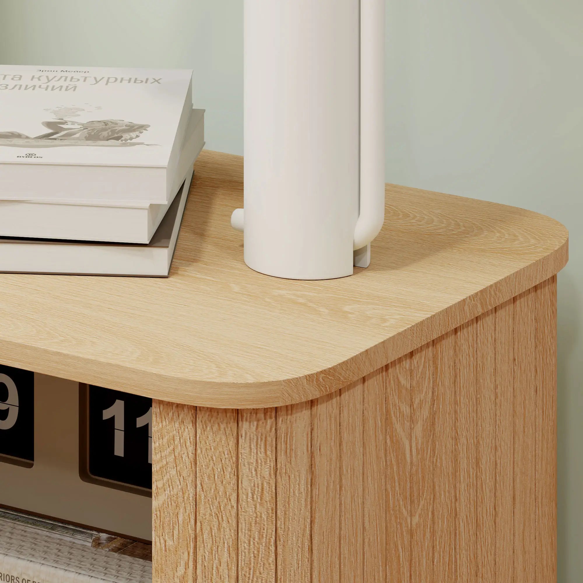Nightstand Set of 2, Side Table with Shutter Doors, Steel Frame, Oak Bedside Tables at Gallery Canada