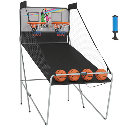 Double Shots Arcade Basketball System, Foldable Two Player Basketball Black, White at Gallery Canada