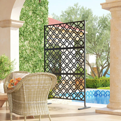 Metal Outdoor Privacy Screen, Freestanding Divider, 78" x 48", Black Side Awnings at Gallery Canada