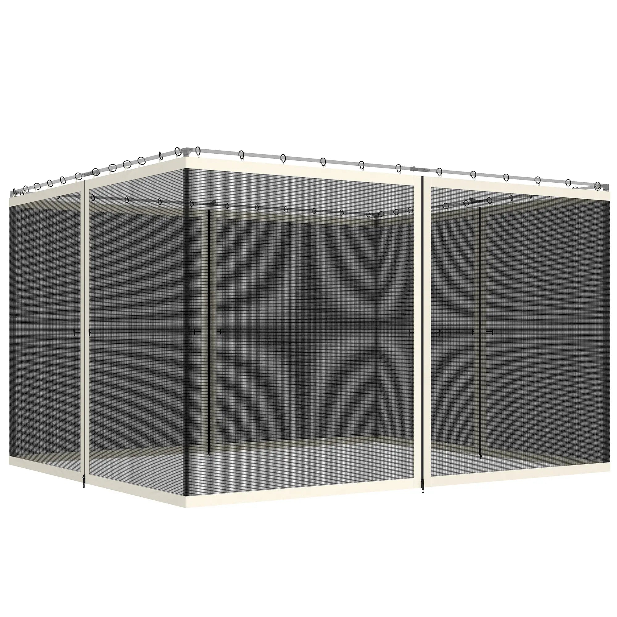 Mosquito Netting for Gazebo, 10' x 12', Cream White, Black Gazebo Sidewalls at Gallery Canada