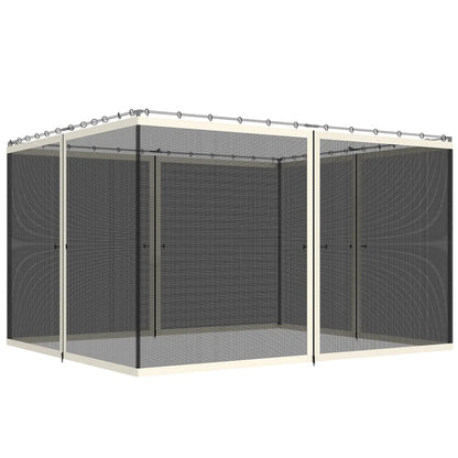 Mosquito Netting for Gazebo, 10' x 12', Cream White, Black Gazebo Sidewalls at Gallery Canada