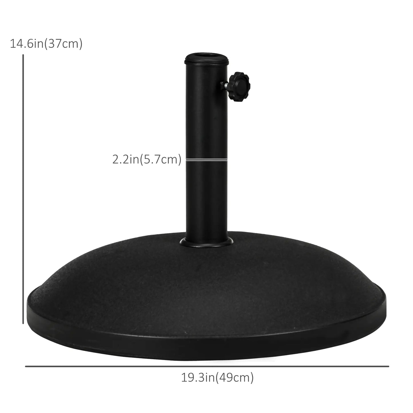 55 lbs Cement Umbrella Base, 20" Heavy Duty Round Stand, Black Umbrella Bases at Gallery Canada