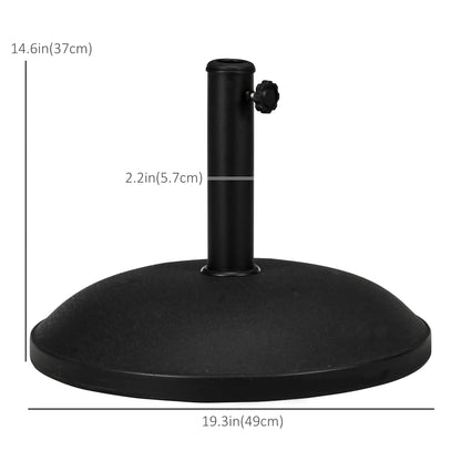 55 lbs Cement Umbrella Base, 20" Heavy Duty Round Stand, Black Umbrella Bases at Gallery Canada
