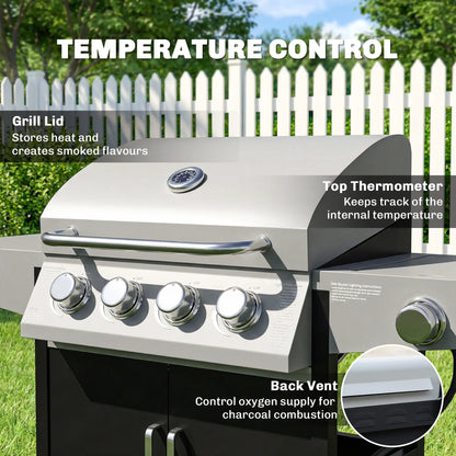 4+1 Burner Liquid Propane Gas Grill, Outdoor Portable BBQ Propane Gas Grills at Gallery Canada