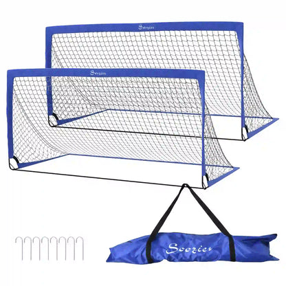 6' x 3' Soccer Nets, Portable Goal with Carry Bag Football Blue at Gallery Canada