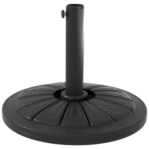 Heavy Duty Concrete Umbrella Base, Steel Pole, Round Parasol Stand, Black