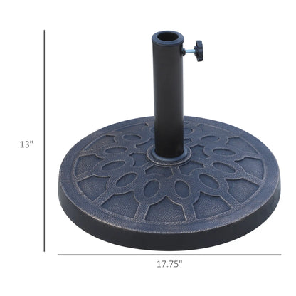 Resin Round Patio Umbrella Stand Base, Coated Pole, Bronze Umbrella Bases at Gallery Canada